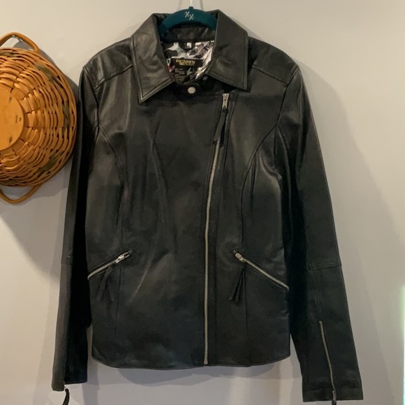 Veste En Cuir Noire Sardar London - Taille S, Style Biker, Occasion